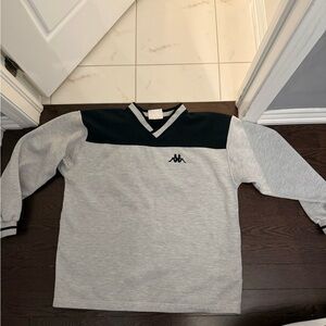 Kappa 90s vintage embroided v-neck sweater grey and black.
Used like new